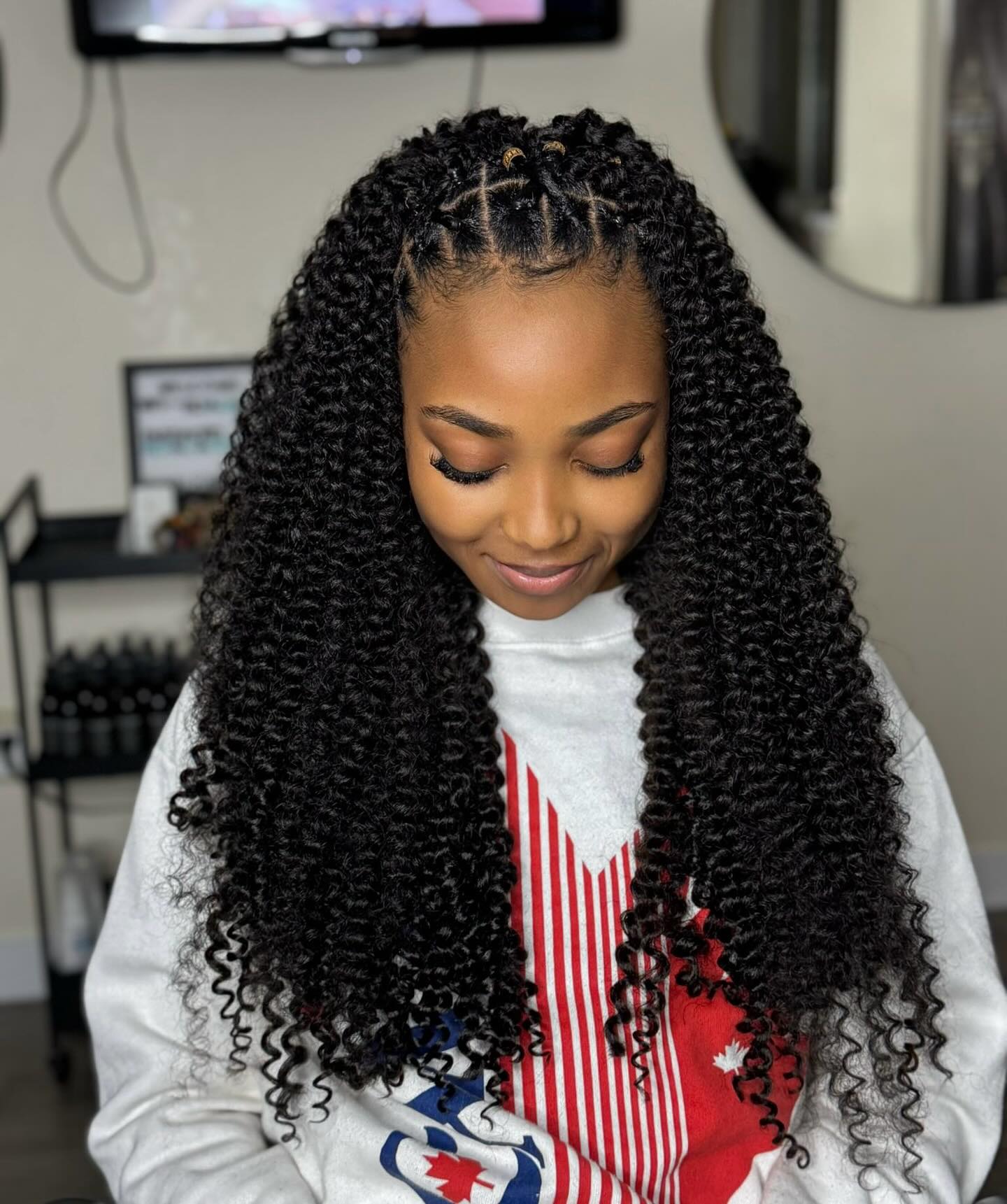 Stunning Long Crochet Braids with Defined Curled Ends