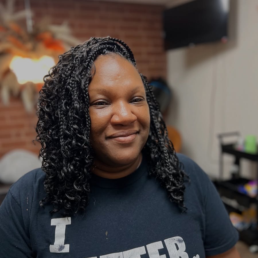 Stylish Medium Crochet Braids with Spiraled Ends