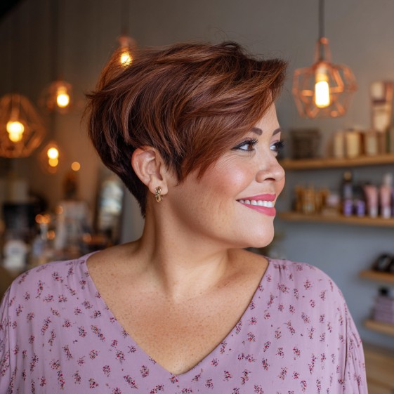 Stylish Textured Pixie Cut with Side Swept Bangs