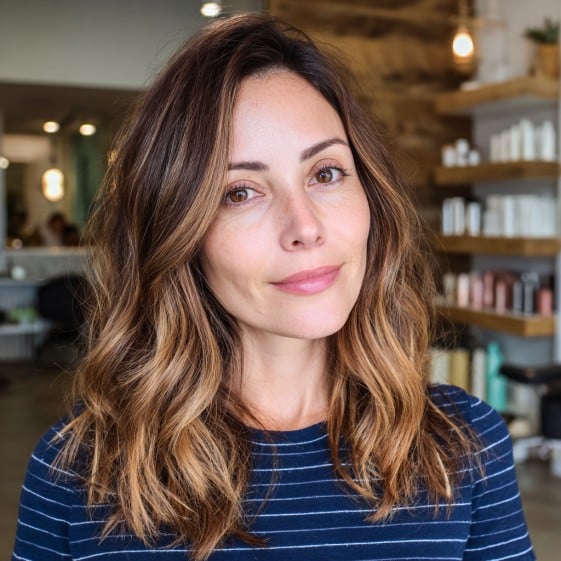 Textured Beachy Waves with Subtle Balayage