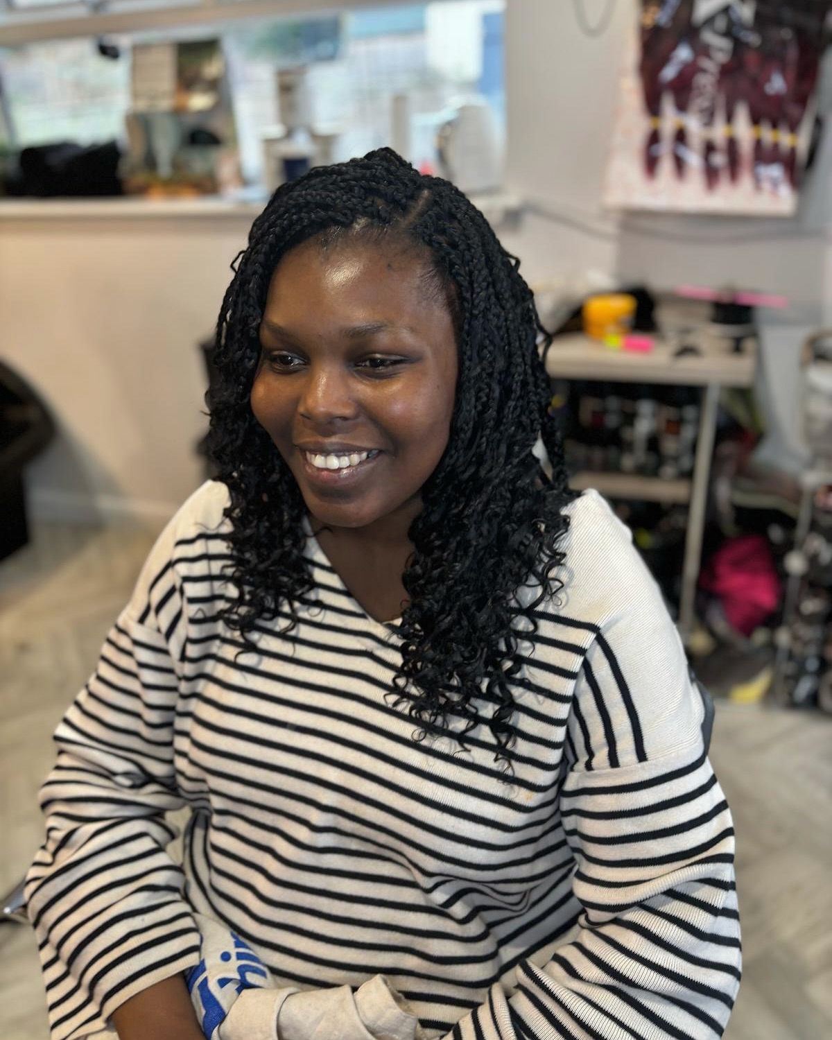 Textured Crochet Braids with Lush Curled Ends