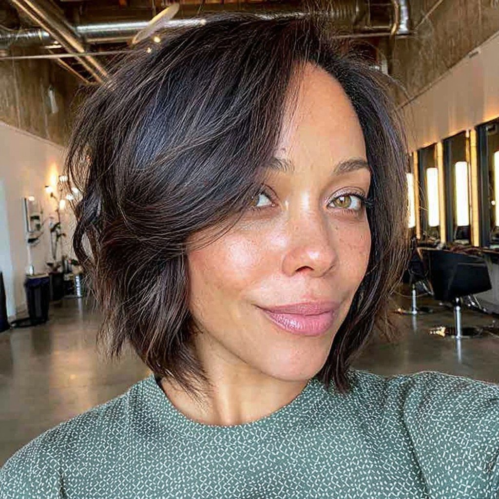Textured Layered Bob with Soft Waves