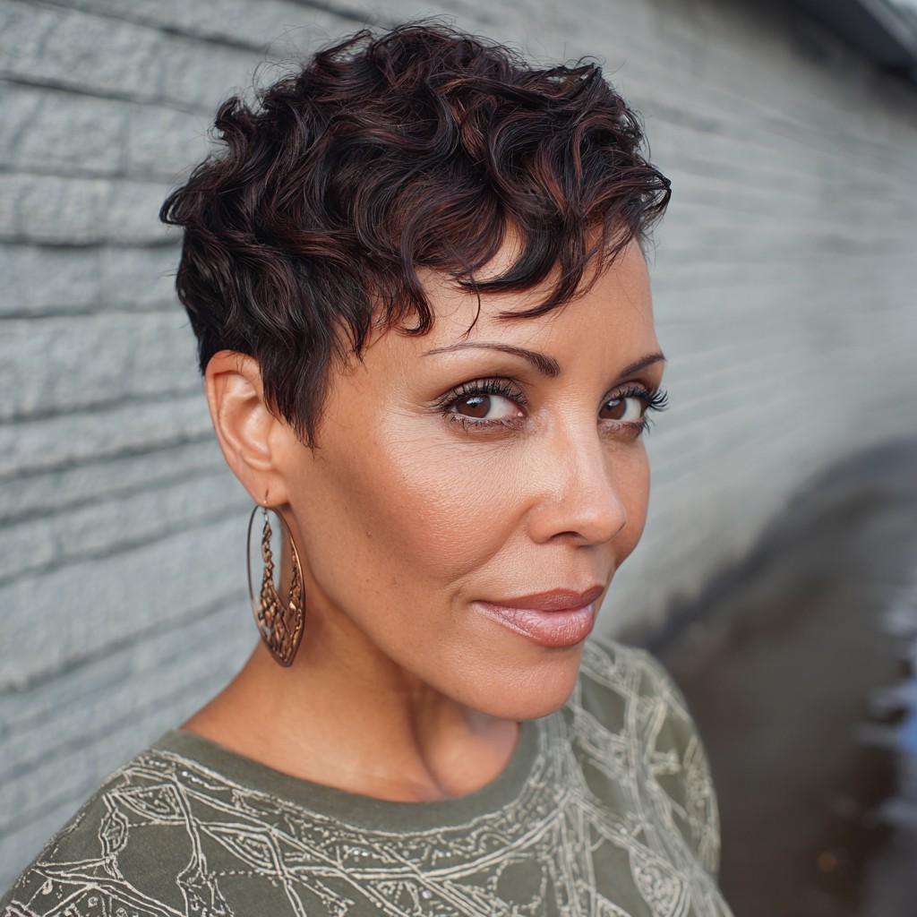 Textured Short Curly Cut with Defined Curls