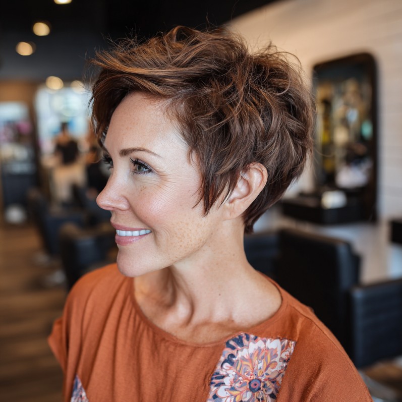 Textured Short Pixie Cut with Soft Volume