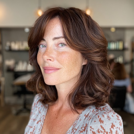Textured Shoulder-Length Cut with Soft Face-Framing Layers