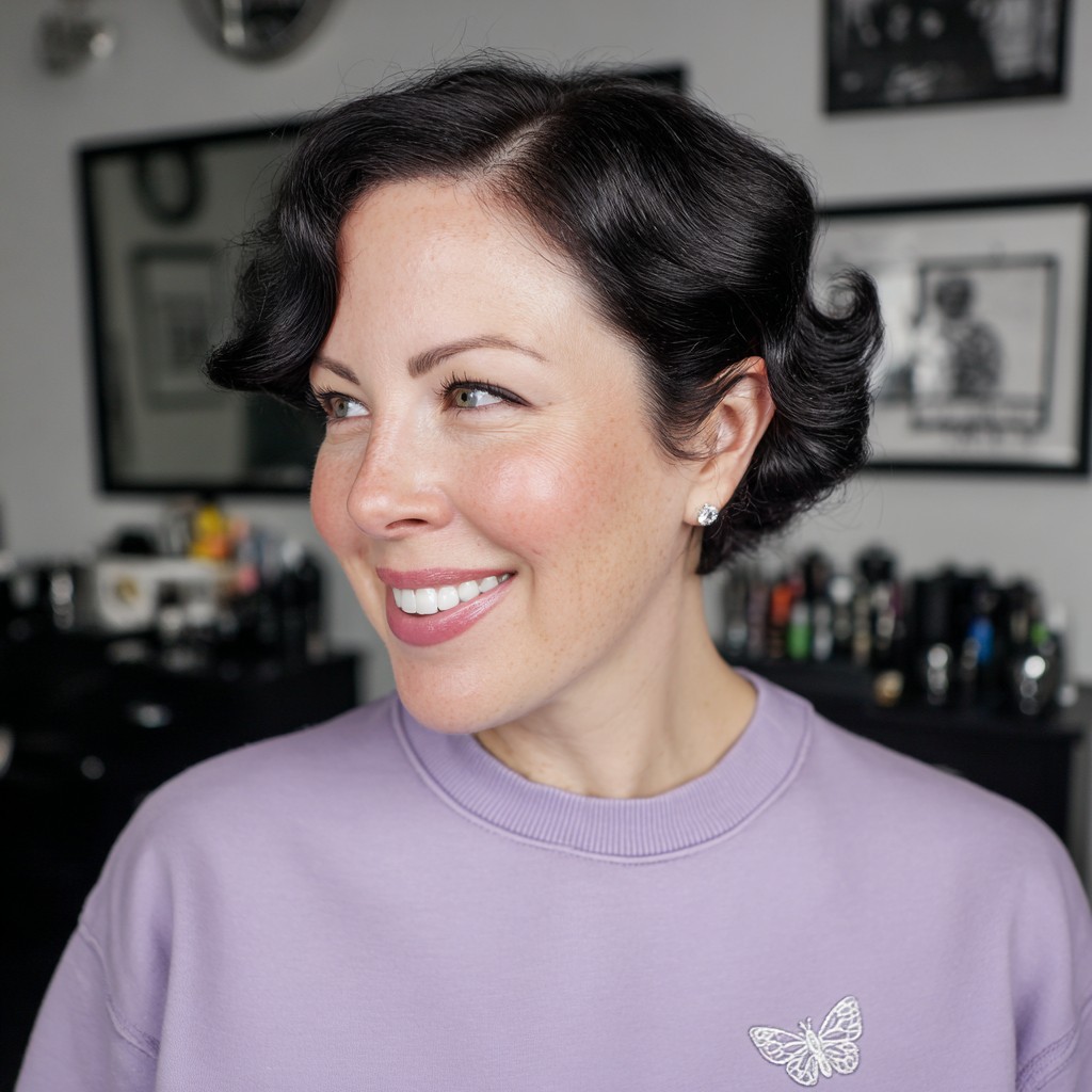Vintage-Inspired Soft Waves with Defined Curls