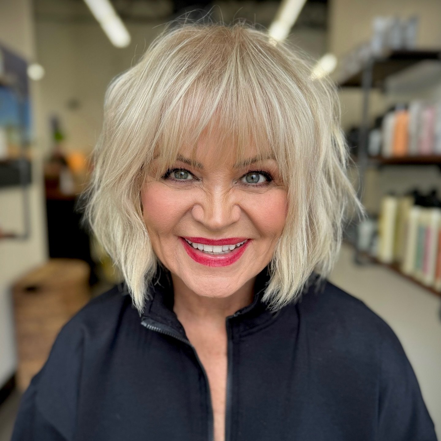 Chic Textured Bob with Soft Bangs