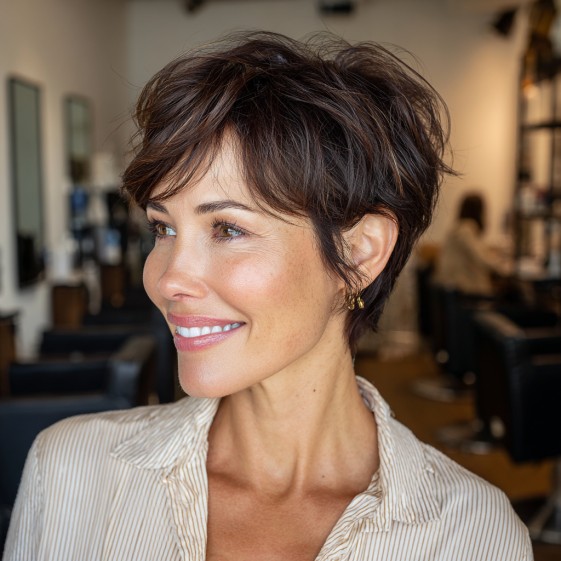 Textured Short Pixie with Effortless Volume