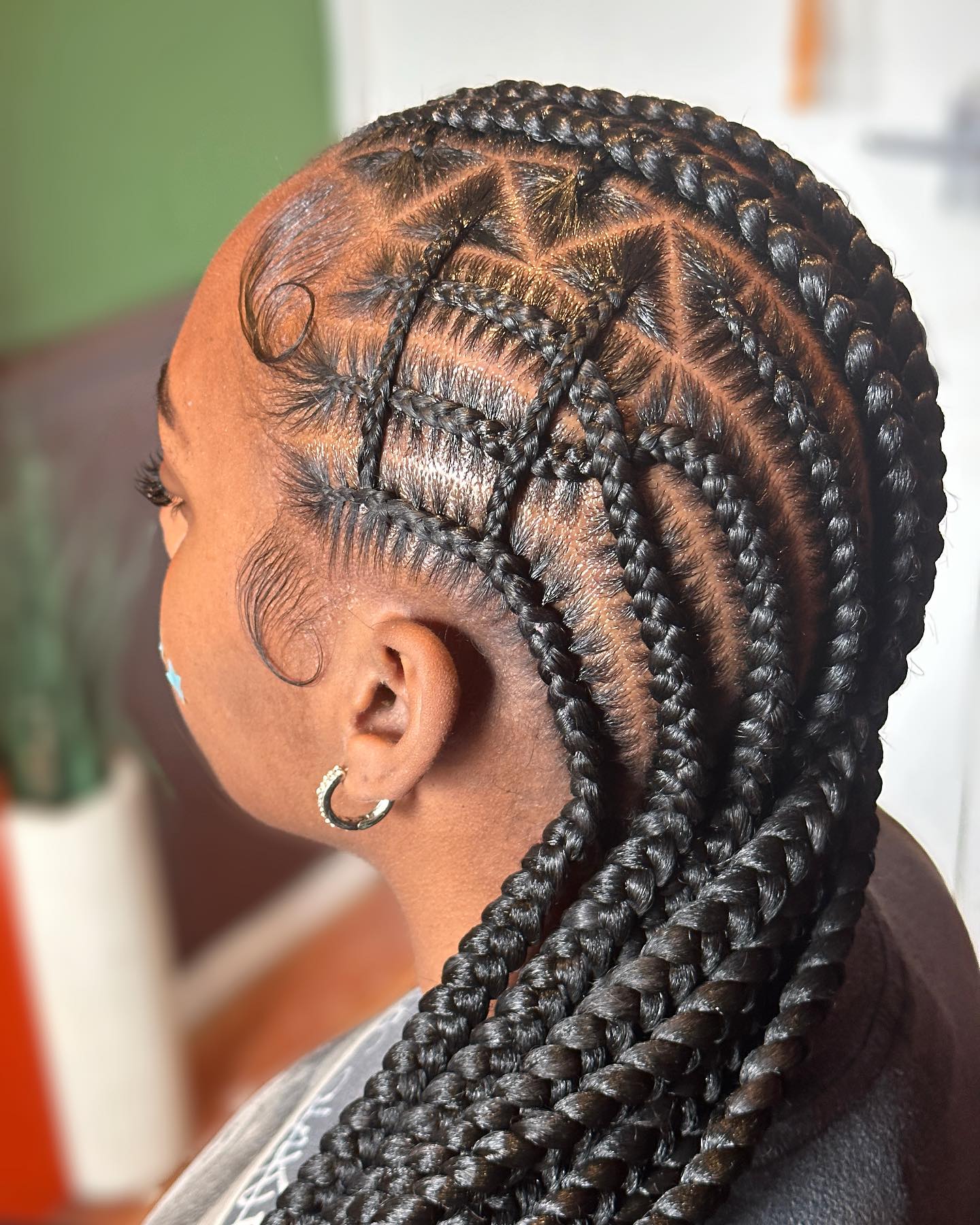 Artistic Feed-in Braids with Geometric Patterns