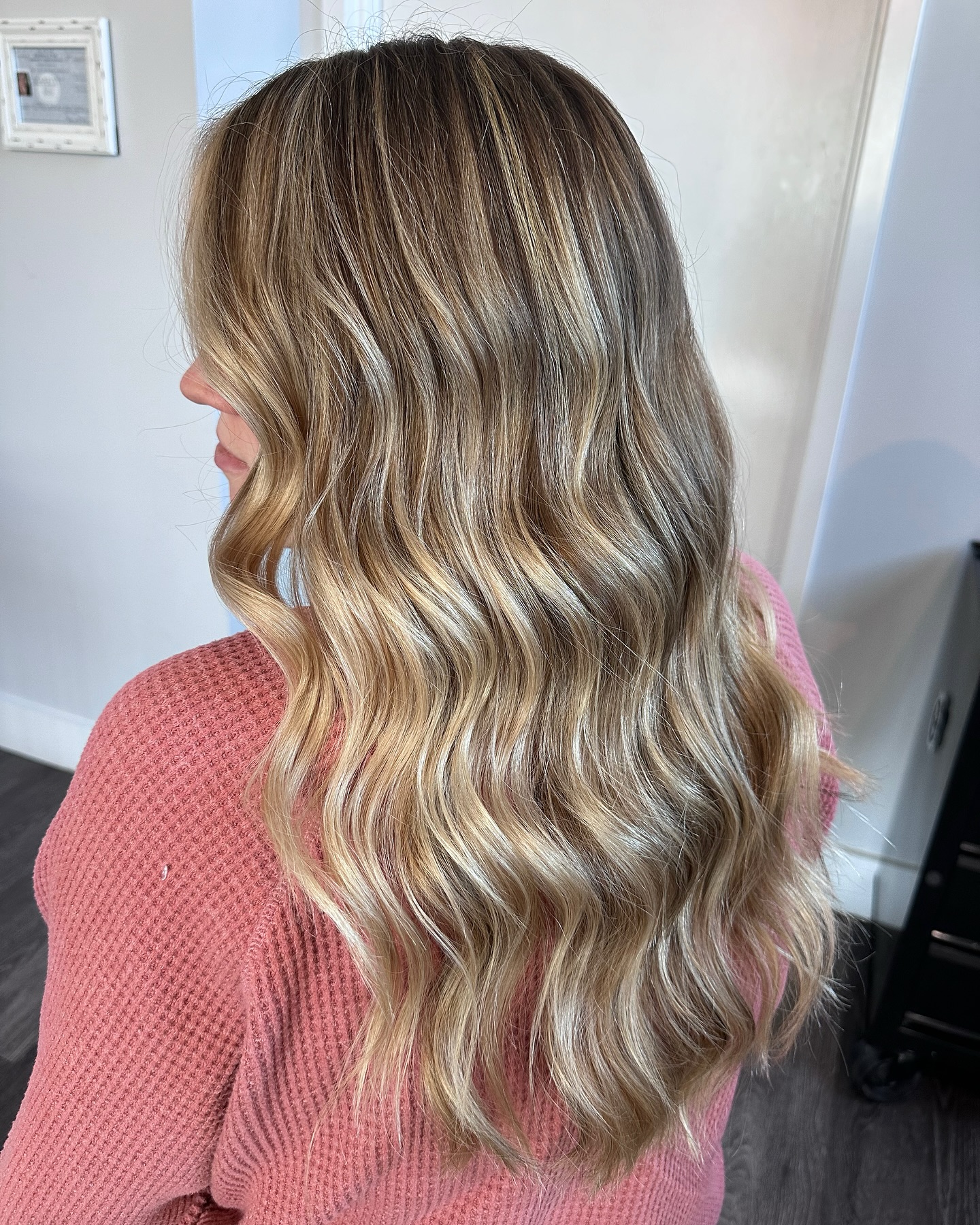 Beachy Dark Blonde Waves with Subtle Highlights