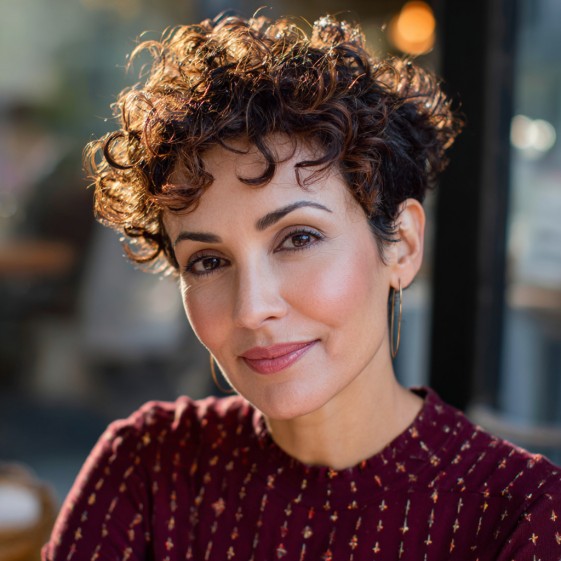 Bold Curly Pixie with Soft Volume