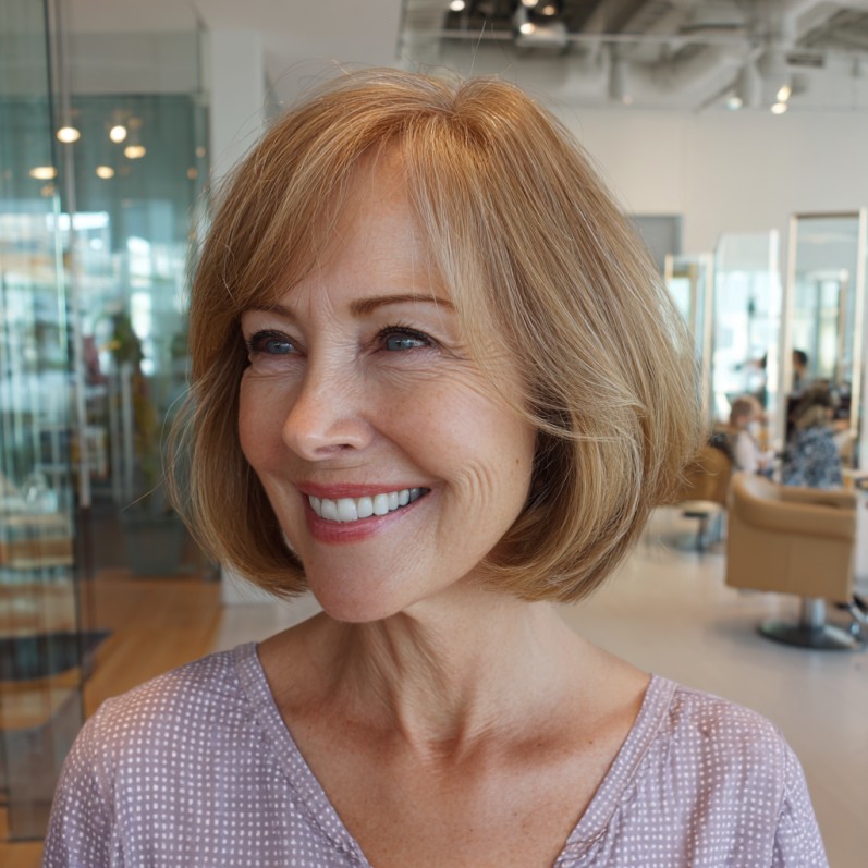 Charming Dark Blonde Bob with Subtle Waves
