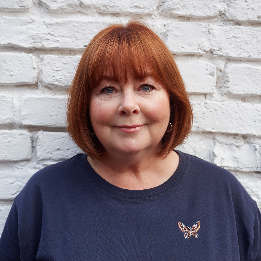 charming layered bob with subtle bangs