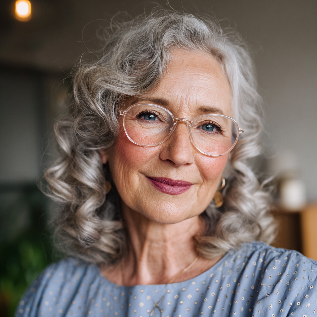 Charming Soft Curly Shoulder-Length Cut