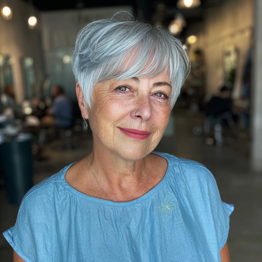 Charming Textured Pixie Cut with Long Side Bangs