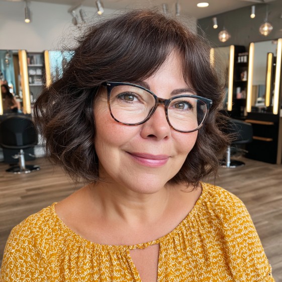 Chic Bottleneck Bangs with Defined Curls
