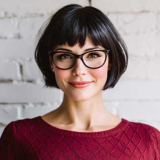 Chic Bottleneck Bangs with Playful Textured Bob