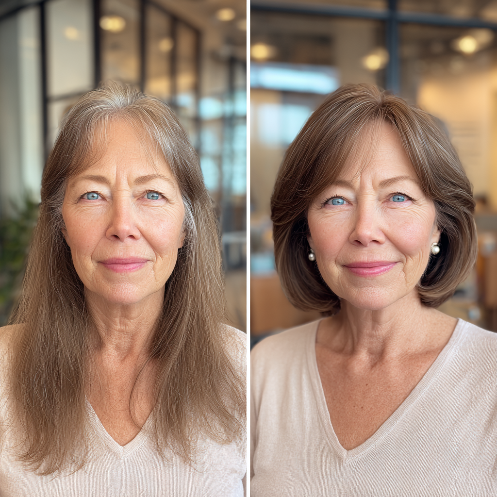Chic Brown Lob with Soft Face-Framing Layers