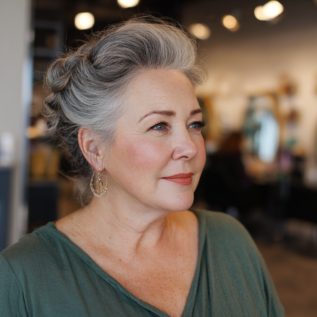 Chic Elegant Updo with Braided Detail