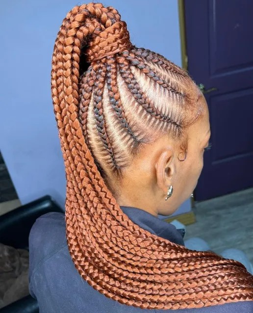 Chic High Ponytail Feed-in Braids with a Twist