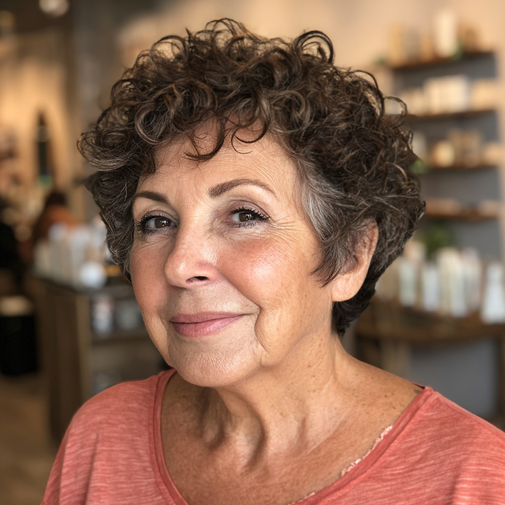 Chic Short Brown Curly Cut with Defined Volume