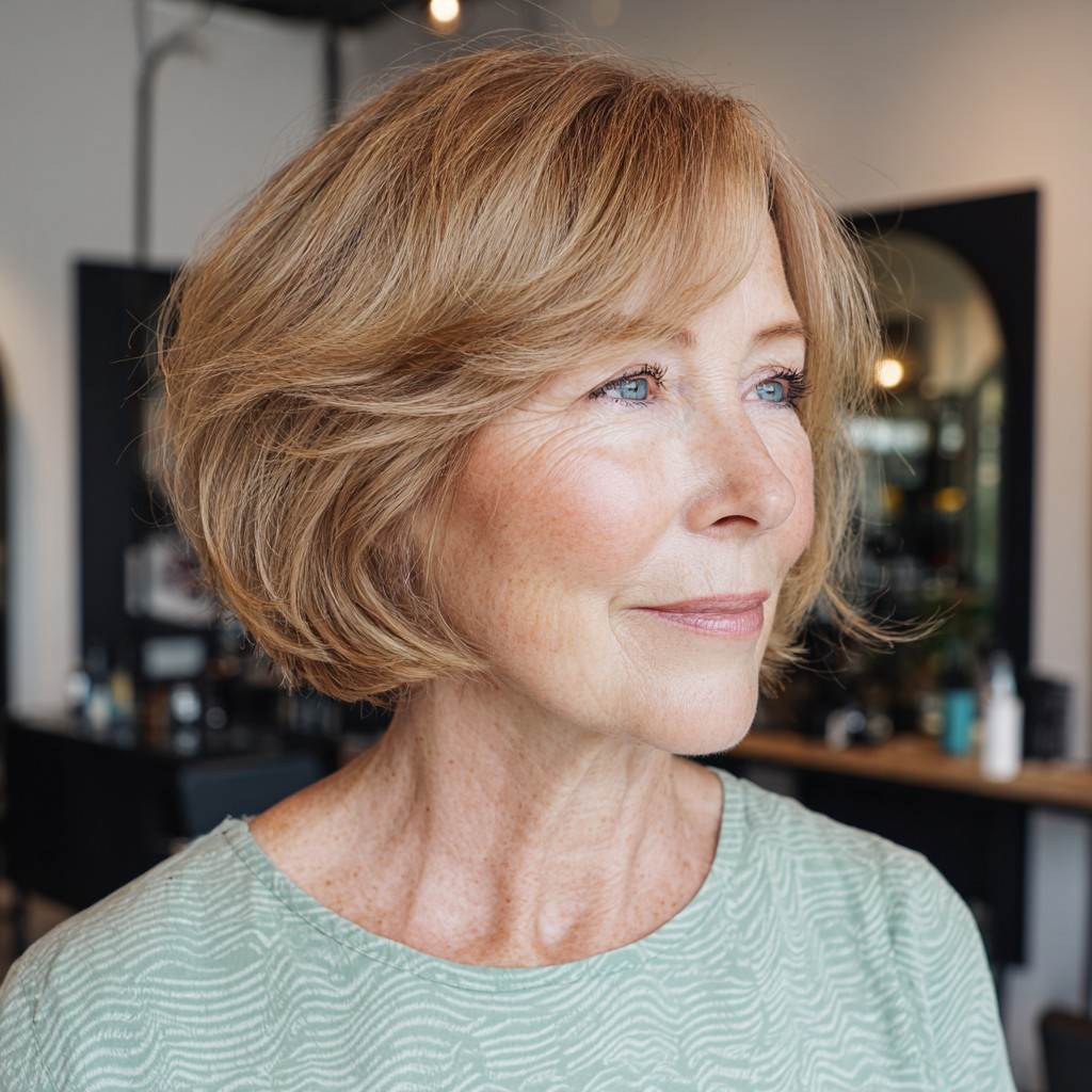 chic textured bob with subtle layers