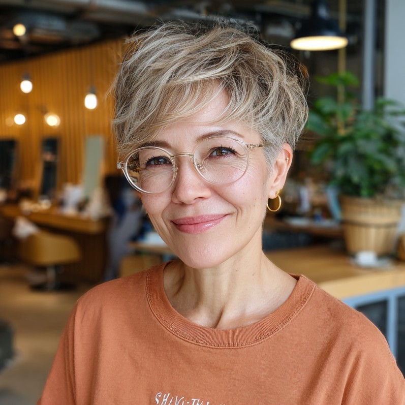 Chic Textured Dark Blonde Pixie Cut with Soft Layers