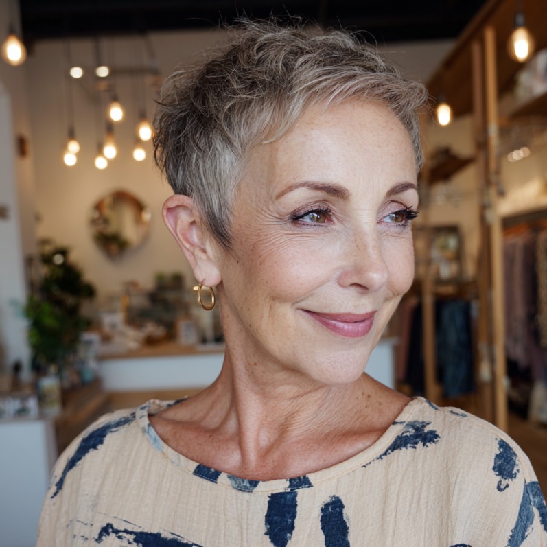 Chic Textured Dark Blonde Pixie Cut with Subtle Layers
