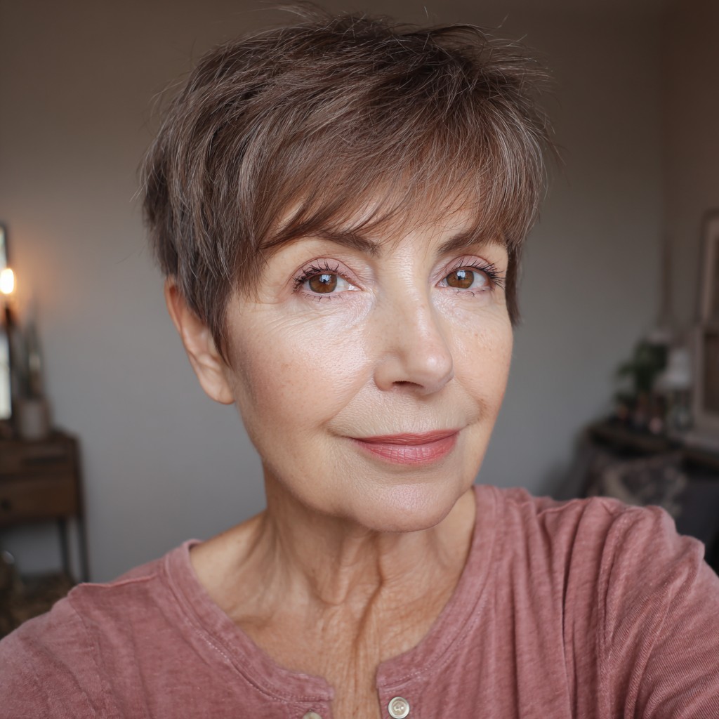 Choppy Pixie Cut with Soft Long Bangs