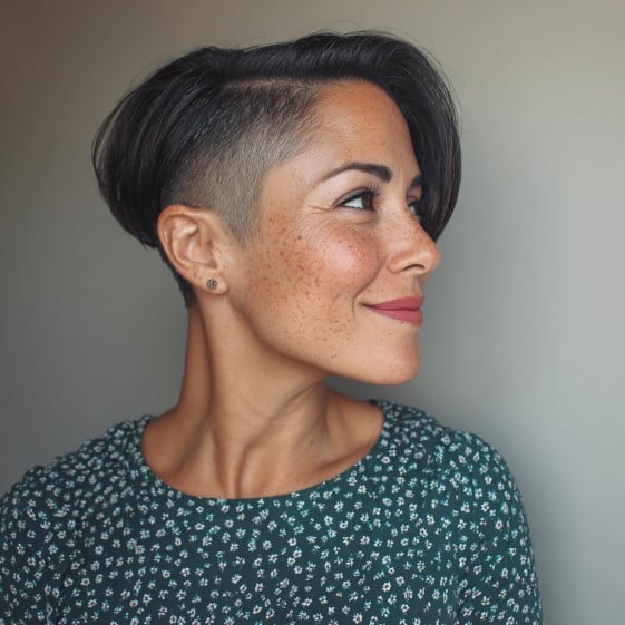 Edgy Asymmetrical Undercut with Long Side Swept Layers