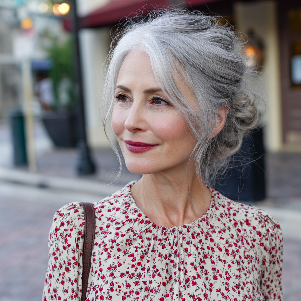 Elegant Soft Updo with Face-Framing Tendrils