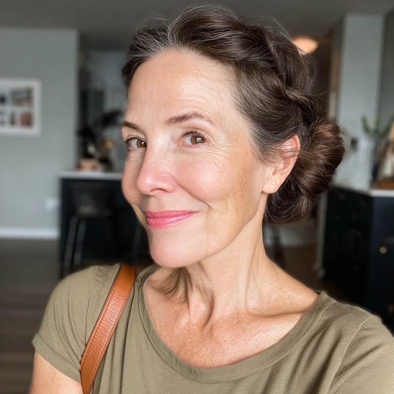 Elegant Twisted Chignon with Soft Waves