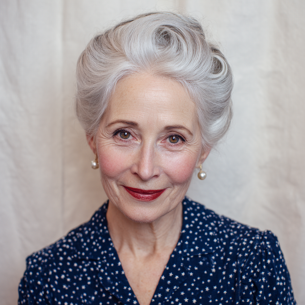 graceful vintage updo with soft volume