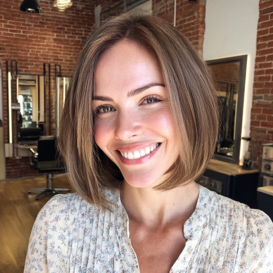 Modern Blunt Bob with Soft Face-Framing Layers