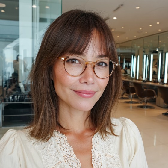 Modern Bottleneck Bangs with Subtle Layers