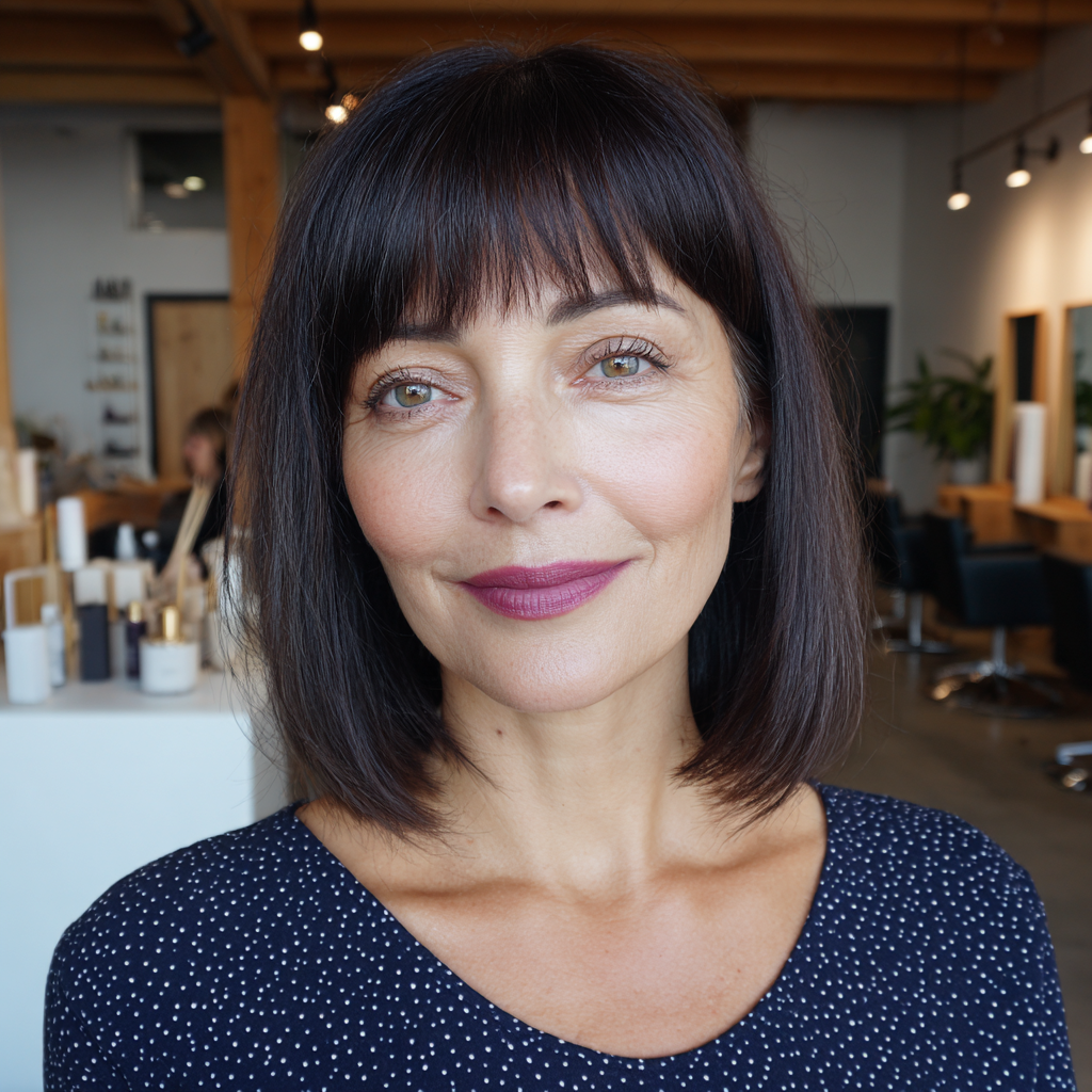 Polished Straight Cut with Flattering Bangs