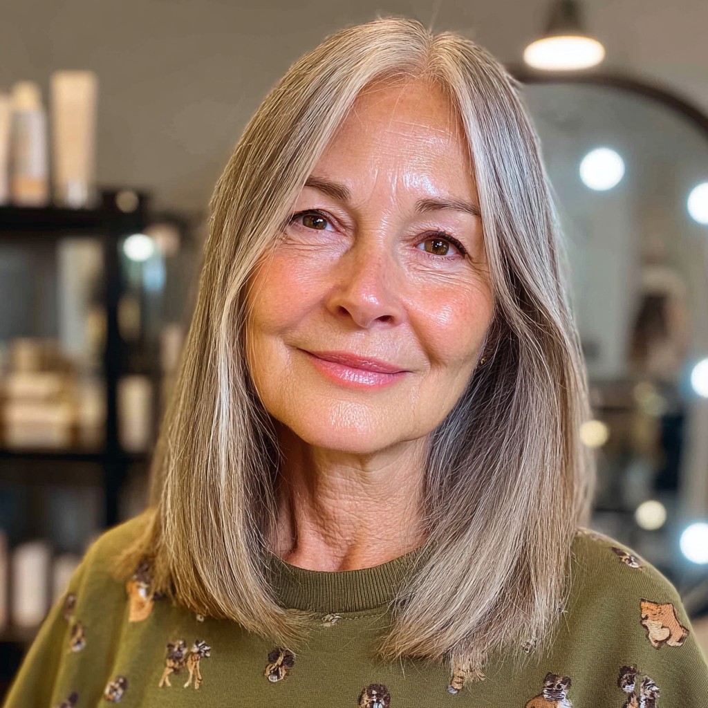 Sleek Long Straight Haircut with Subtle Layers