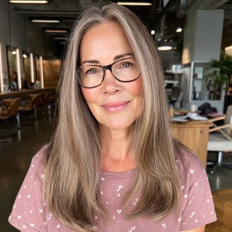 Soft Dark Blonde Length with Gentle Face-Framing Layers