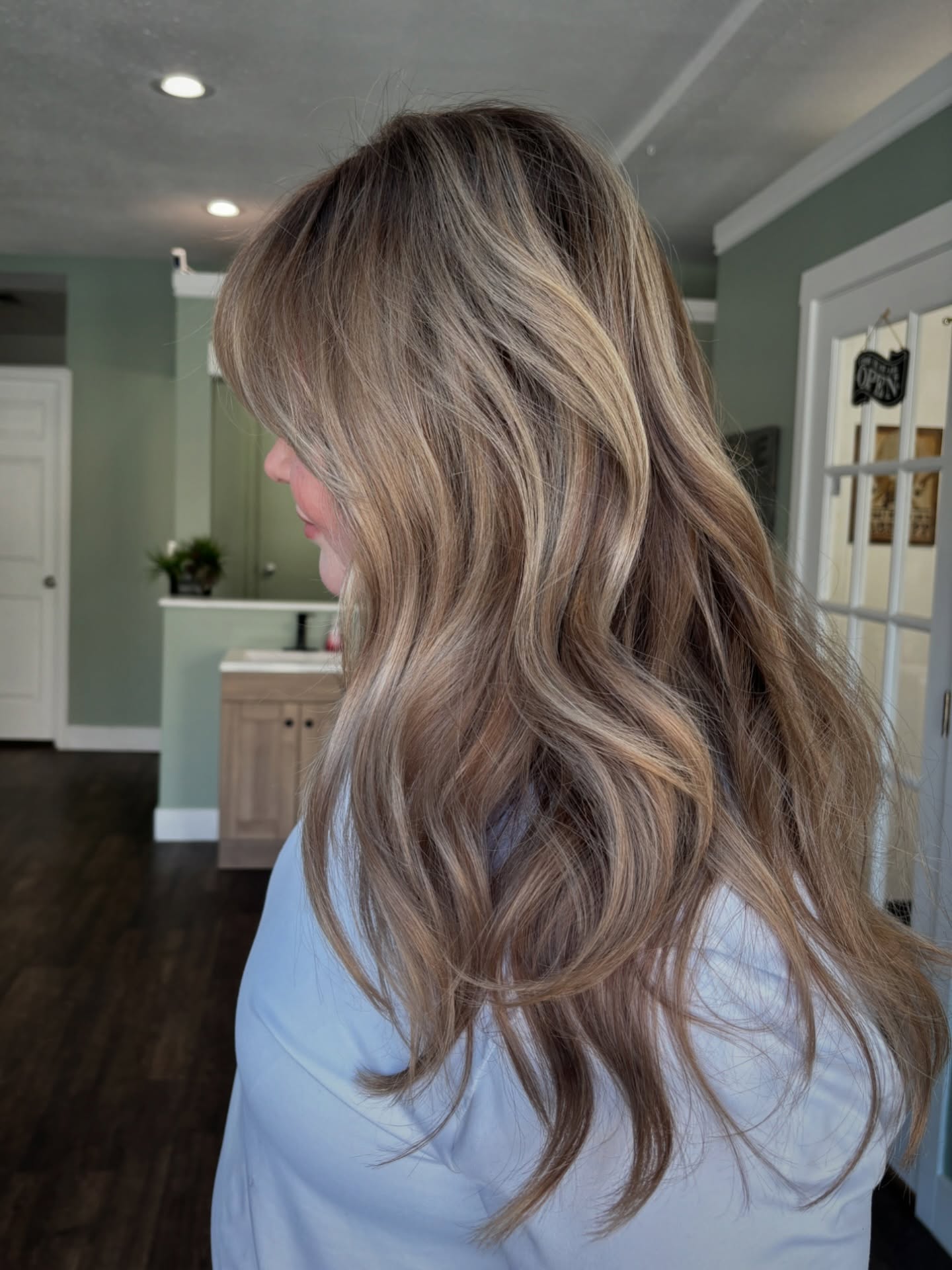 Softly Layered Dark Blonde Waves