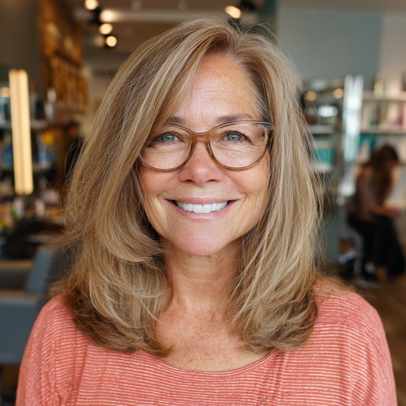 Softly Layered Dark Blonde with Gentle Movement