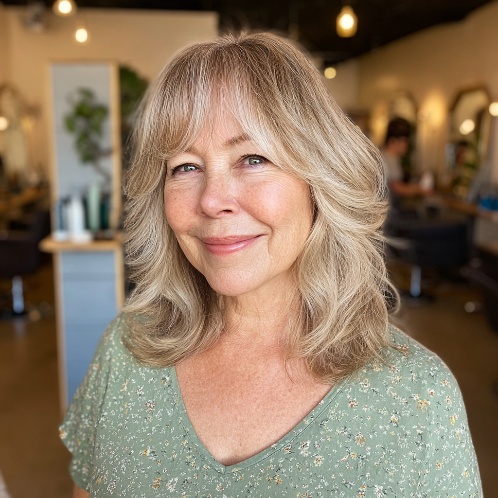 Softly Layered Medium-Length Cut with Face-Framing Layers