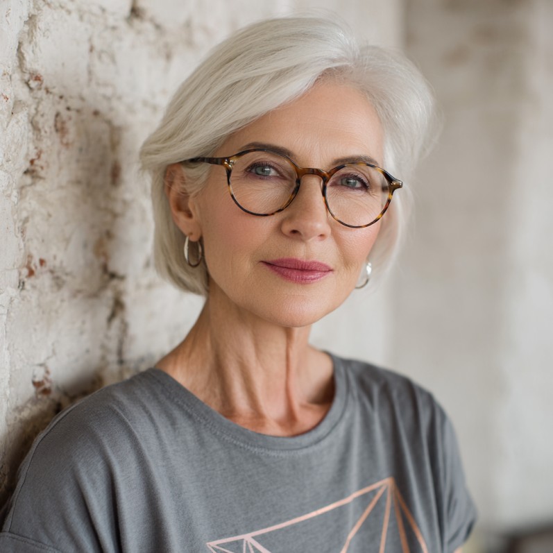 Stylish Softly Textured Silver Bob