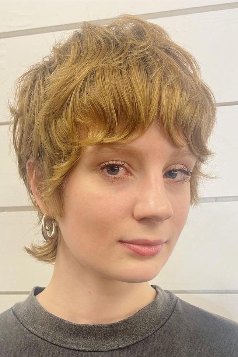 Textured Golden Mixie with Playful Fringe