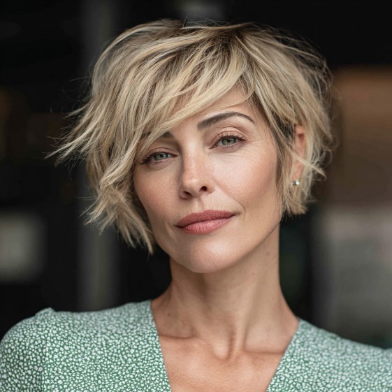 Textured Short Shag with Feathered Layers