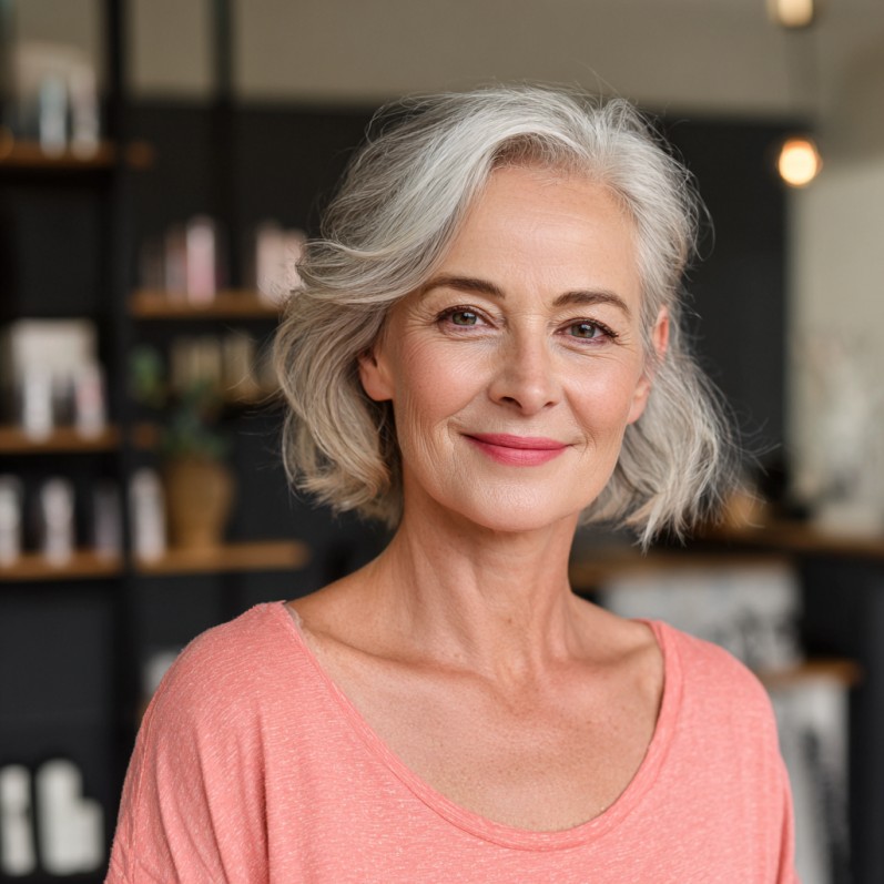 Textured Shoulder-Length Bob with Soft Waves