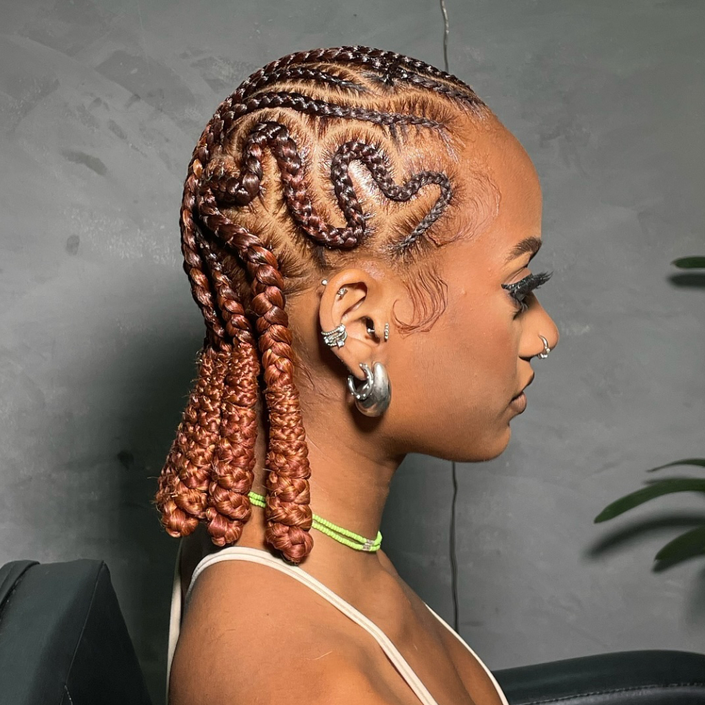 Trendy Feed-in Braids with Unique Wave Patterns
