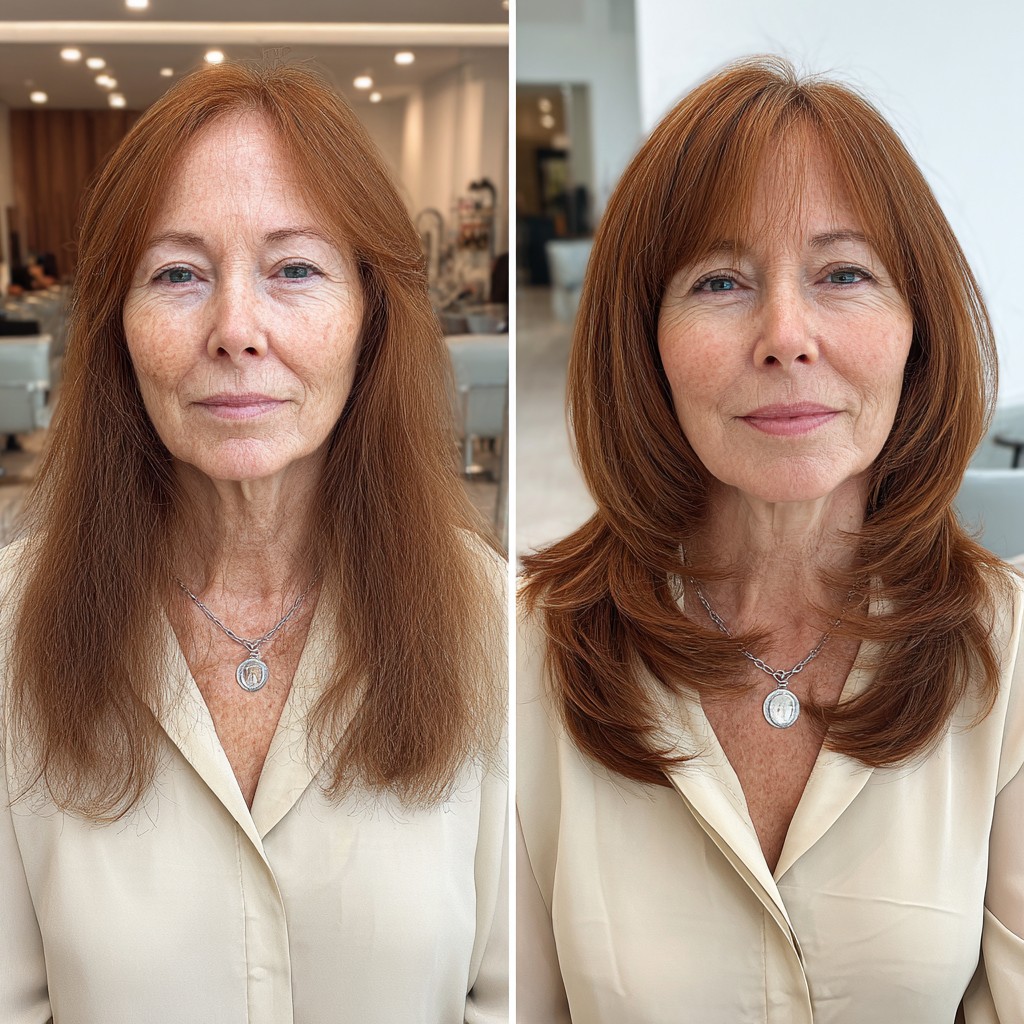 Vibrant Layered Cut with Face-Framing Bangs