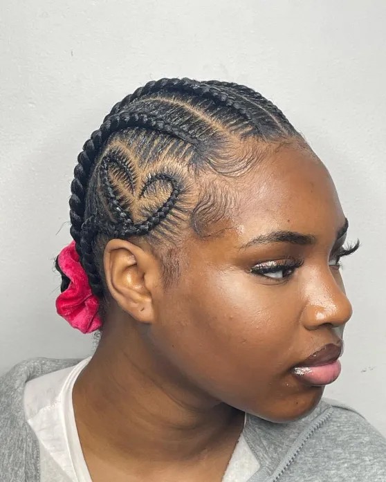 Artistic Heart-Patterned Stitch Braids with Fun Accessories