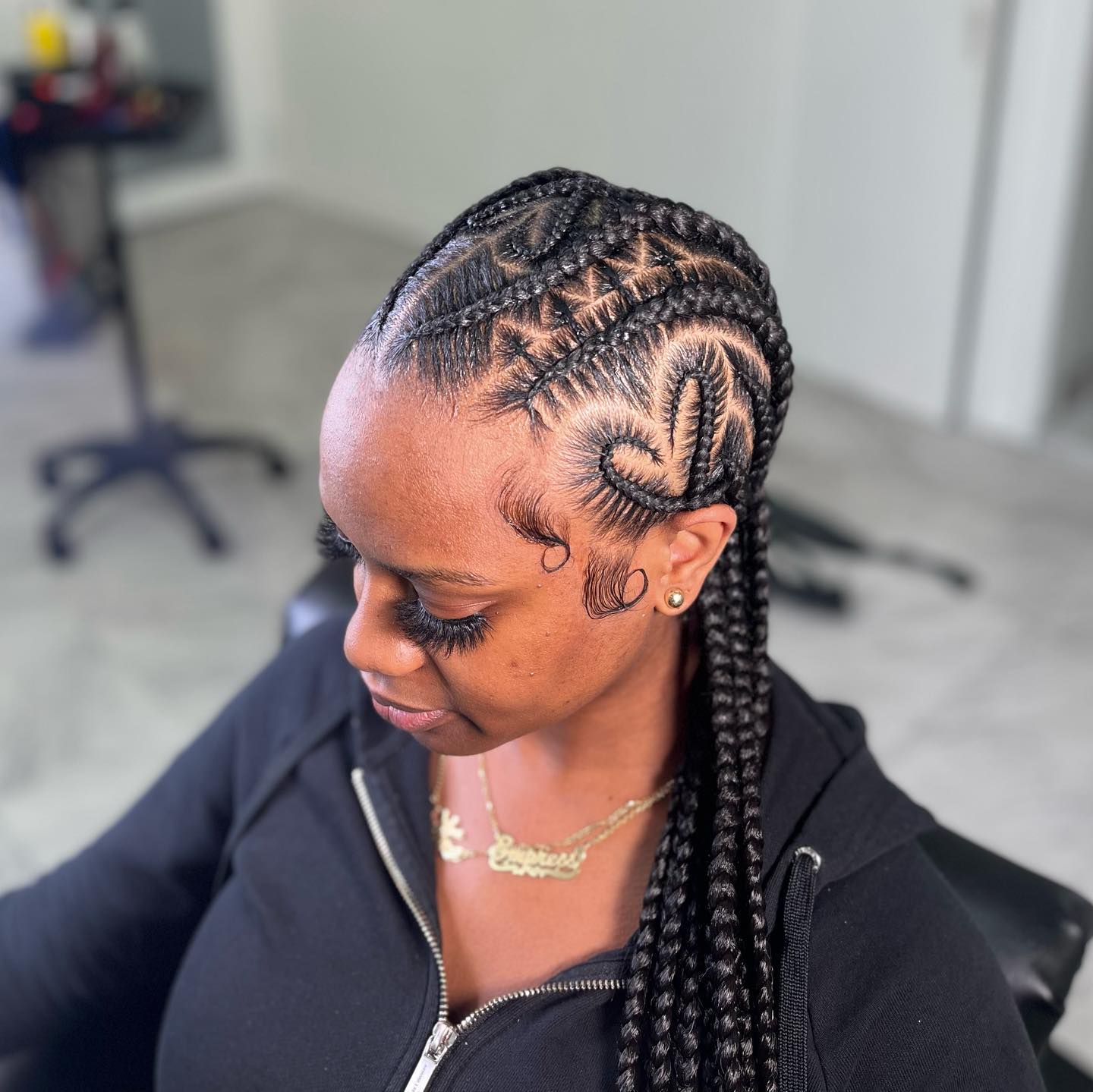Artistic Heart-Patterned Stitch Braids