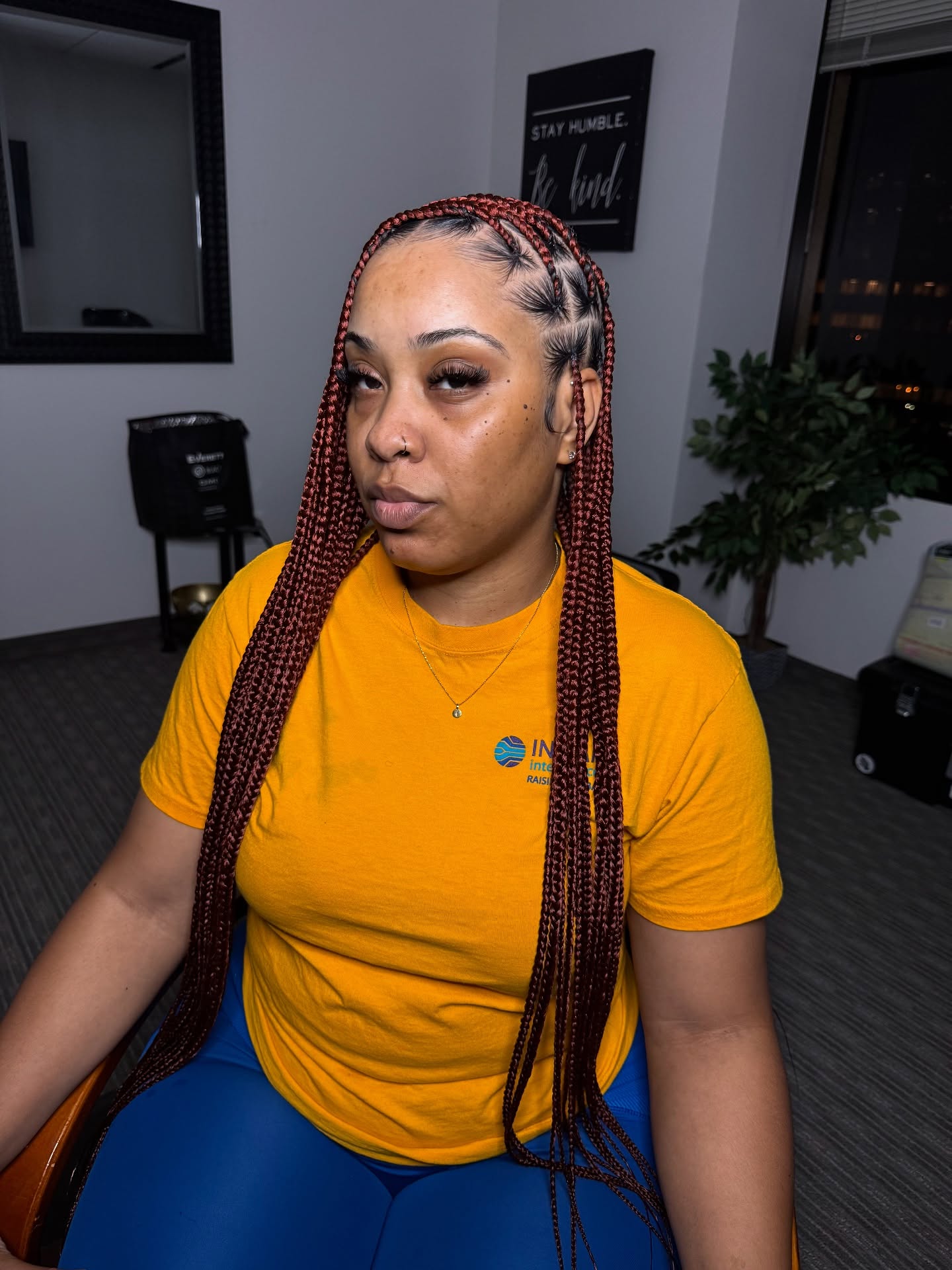 Bold Long Knotless Braids with Defined Parting